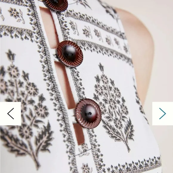 Anthropologie Brown and White Floral Dress - Picture 9 of 10